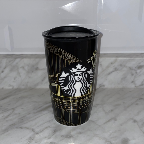 *RARE* STARBUCKS Ceramic Tumbler PENNSYLVANIA limited edition 12oz